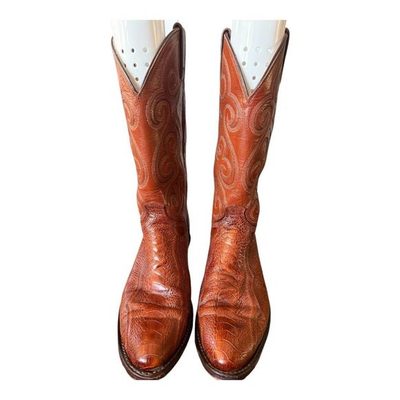 Dan Post Ostrich Leg Western Cowboy Boot Style 6636 Men size 9 D - Picture 6 of 9